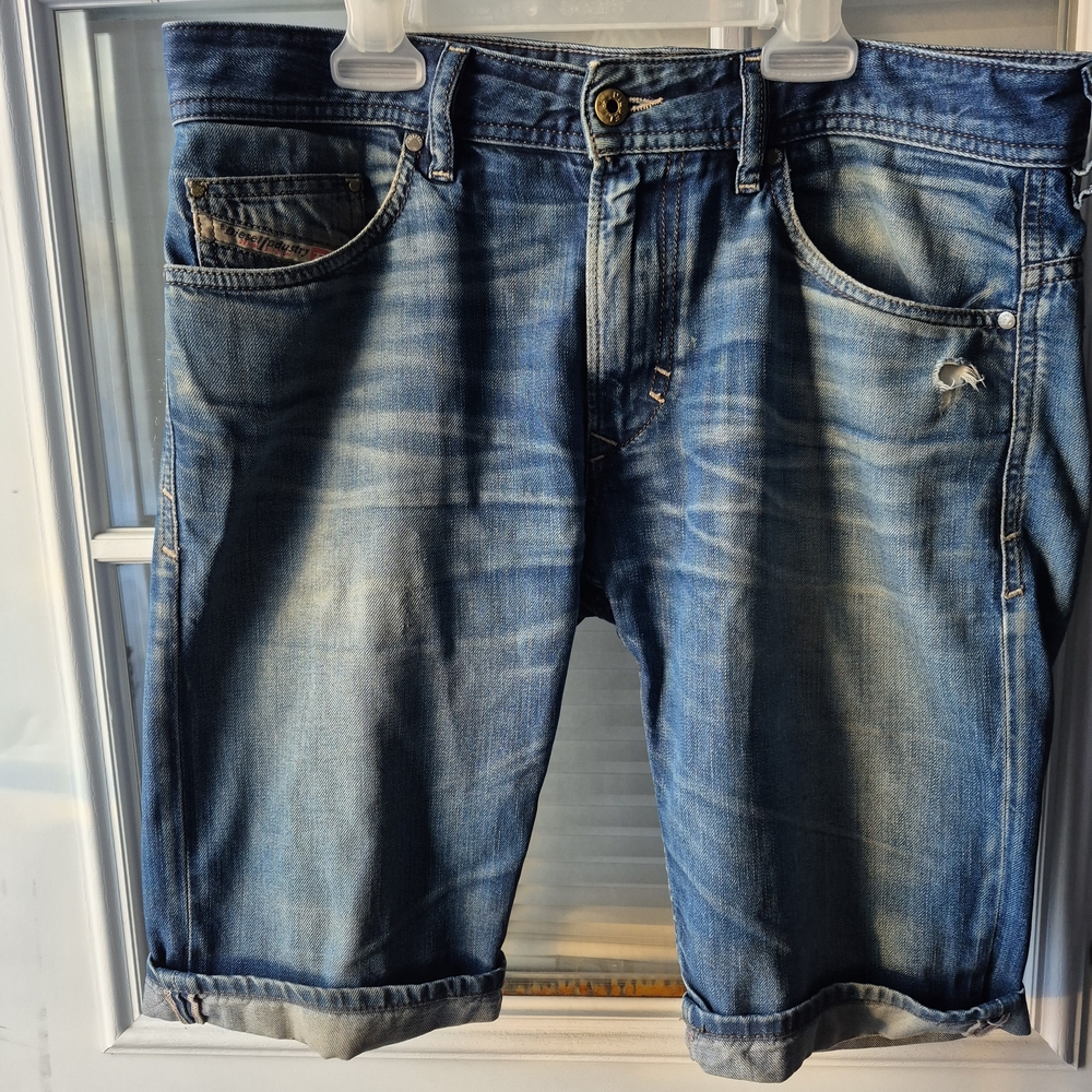 Diesel Men's Faded Blue Jean Shorts